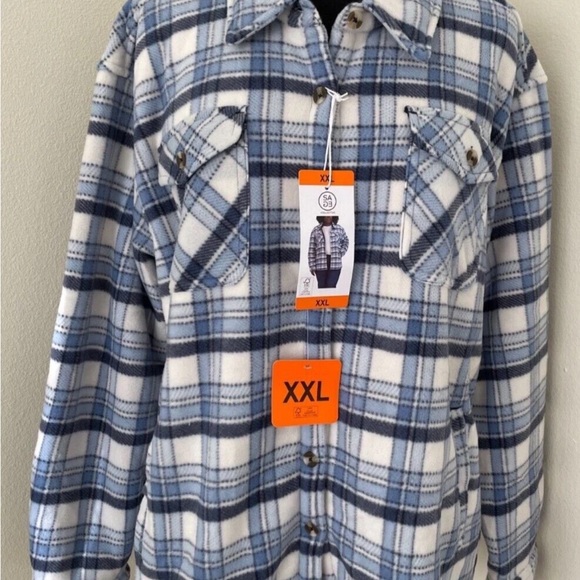 Sage Collective Blue Plaid Women's Utility Jacket xxl-NWT - Picture 6 of 8